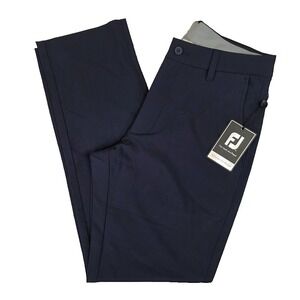 NEW FootJoy Men's 30X30 Tour Fit Flat Front Performance Golf Pants Navy Blue